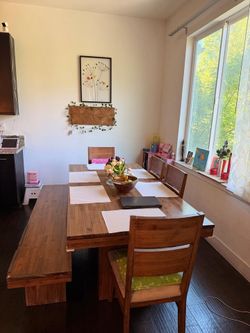 Moving sale, must sell by 5/27 - dining table, sofa, bunk bed and TB stand