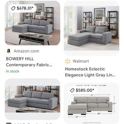 Grey Low Sectional Couch Set Local Delivery 🚚 💨