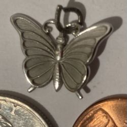 Vintage Sterling Silver Pendant Butterfly 