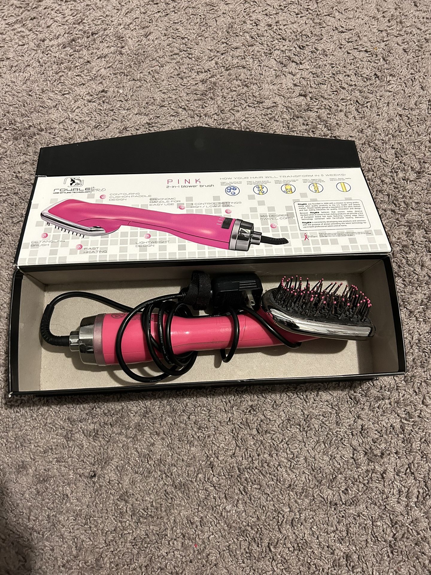 Pink 2-in-1 Blower Brush (Rouale Pro)
