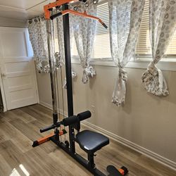 Lateral Pull Down Machine with Seat and arm curl