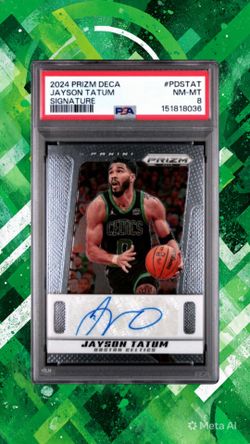 Jayson Tatum Boston Celtics 2024 (Finals Champs) Prizm Deca Auto PSA 8 (low pop)