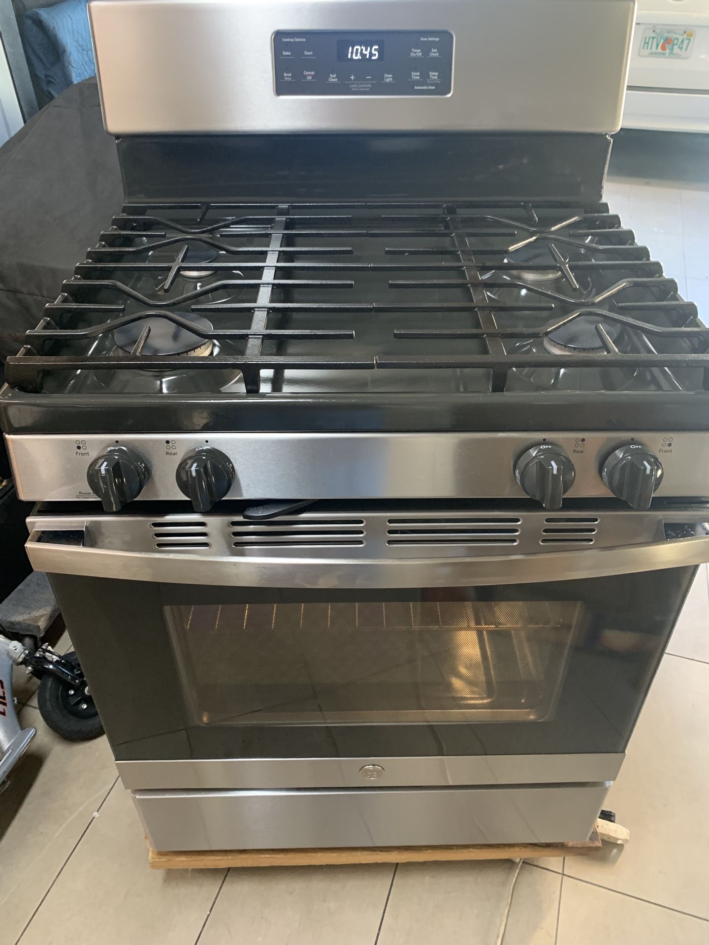 GAS STOVE OVEN GE STAINLESS STEEL