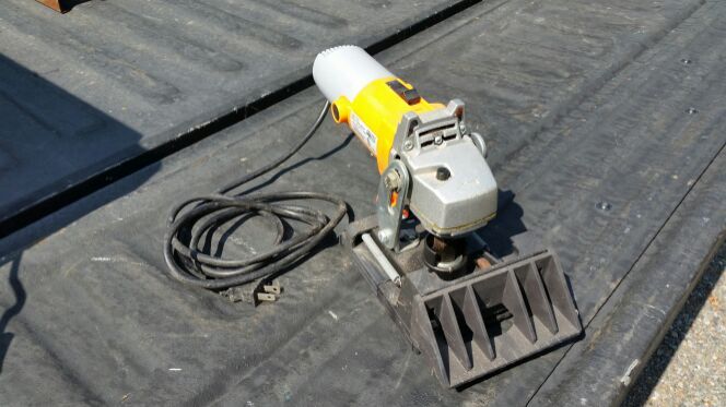 Angle grinder with biscuit joiner attachment