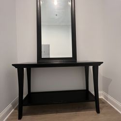 Pottery Barn mirror and console