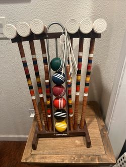 Vintage Lawnplay wooden 6-player Croquet set 70’s-80’s era. Has had only minimal use.