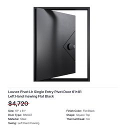 Louvre Pivot Left Hand Inswing Door