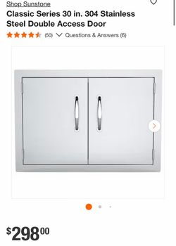 Shop Sunstone Classic Series 30 in. 304 Stainless Steel Double Access Door