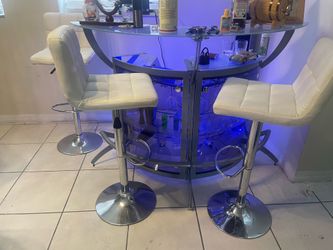 Home bar with bar stools