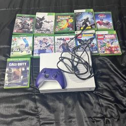 LIKE NEW Xbox One S + Astral Purple Controller + Games