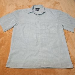 Bruno Sueded Microfiber Button Up Shirt Mens Size L Sage Green Top