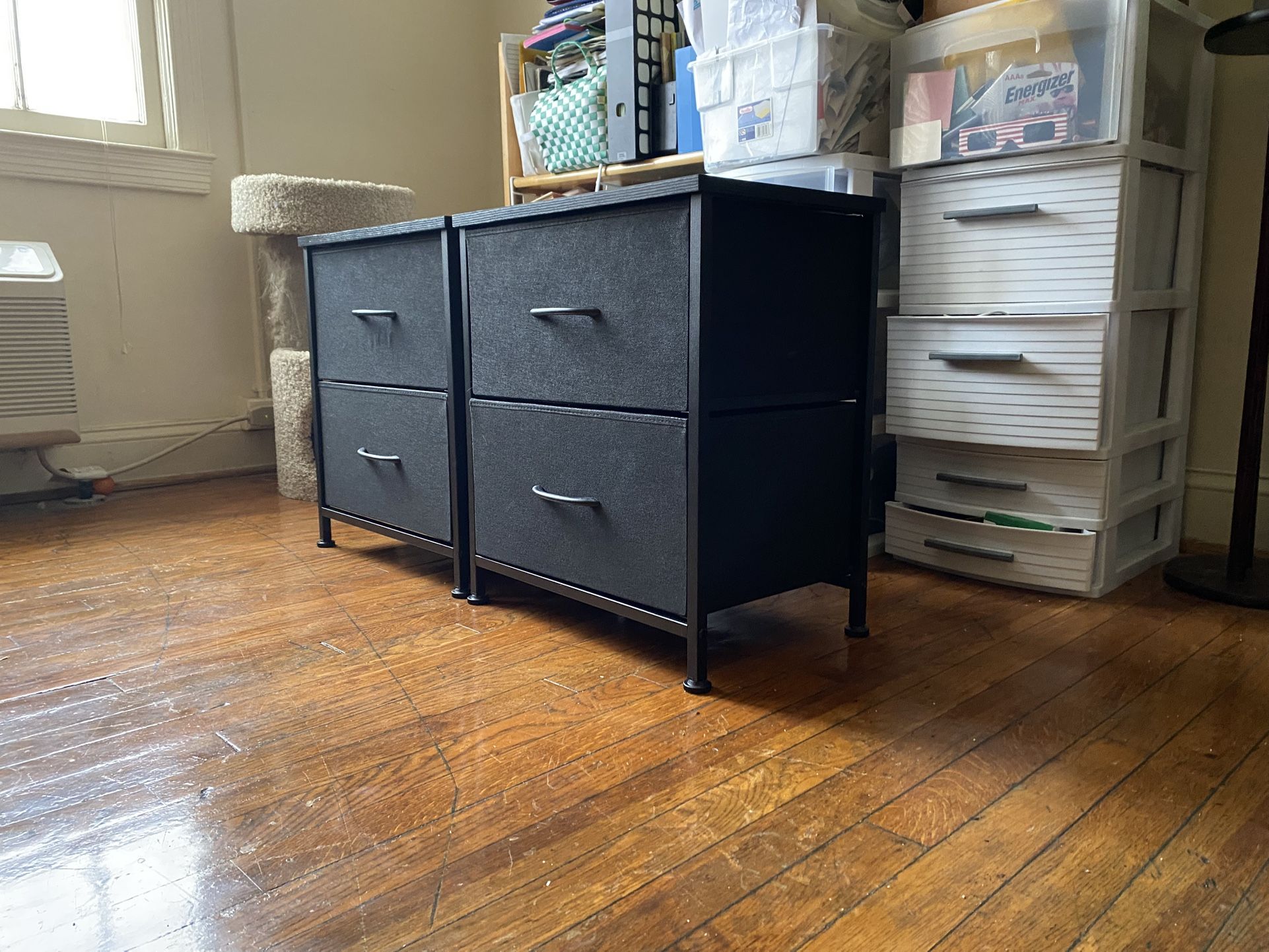 Black 2-Drawer Nightstand / Small Dresser – Like New