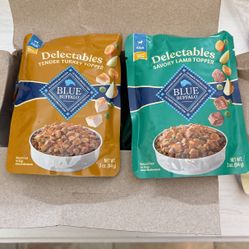 12 Pack Blue Buffalo Delectables Natural Wet Dog Food Topper Variety Pack