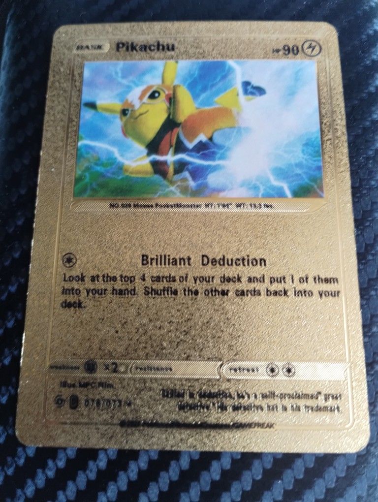 Pikachu 076/073 Brilliant Deduction Gold Foil Pokemon Card