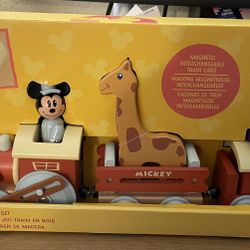 2022 Disneyland Mickey Mouse Wooden Train Set