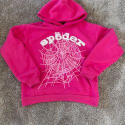Pink Sp5der rhinestone hoodie 