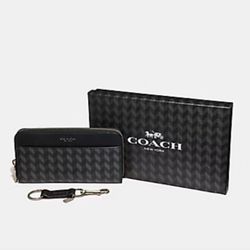 Coach Men’s BOXED ACCORDION WALLET WITH HERRINGBONE PRINT