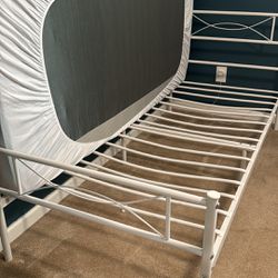 Twin Size Bed Frames And Mattress And Protective Cover 
