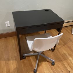 Desk and swivel chair for study table