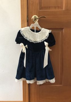 Navy and cream Christmas dress - Size 3T