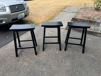 3 Saddle Seat Stools, Wood, $30 Total, All 3, Delivery