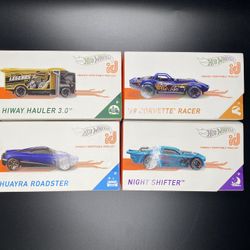 (NEW) Hot Wheels iD set of 4 1:64 Scale Die Cast Cars