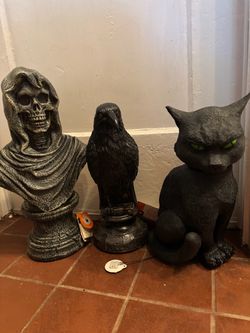 Halloween motion detector 3-hawk ghoul cat