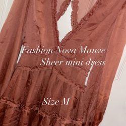 Mauve Sheer Mini Dress