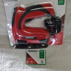 Arrow Fastener Arrow E21 Cordless Electric Light Duty Staple Gun, Black/Red
