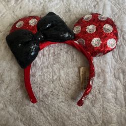 Red Sequin Minnie Mouse Ears