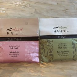 All About Feet Salt Soak & All About Hands Milk Soak Packets/New
