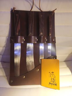 Four Carbon Steel Hand Forged Chef Knives