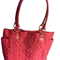 Liz Claiborne Pink Quilted Tote Handbag