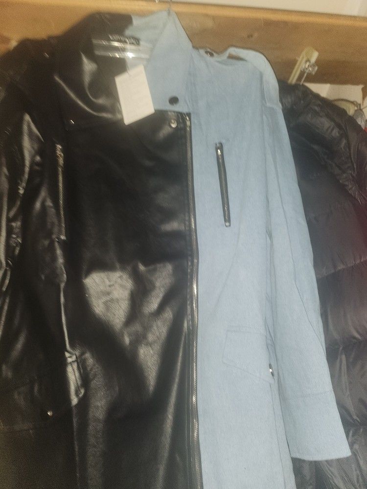 Leather Half Jean Jacket 