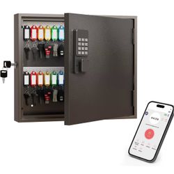 60 Key Lock Box Wall Mount, Smart Key Cabinet with Keypad for Office Key Lockbox use Bluetooth App, Custom & One Time Password, Key Holder for School,