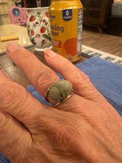 Prehnite or Agate Gem stone ring