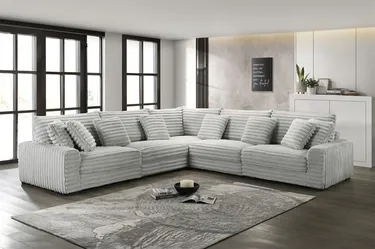 πFree Delivery! Flash sale! Brand New Gray Corduroy Sectional Sofa