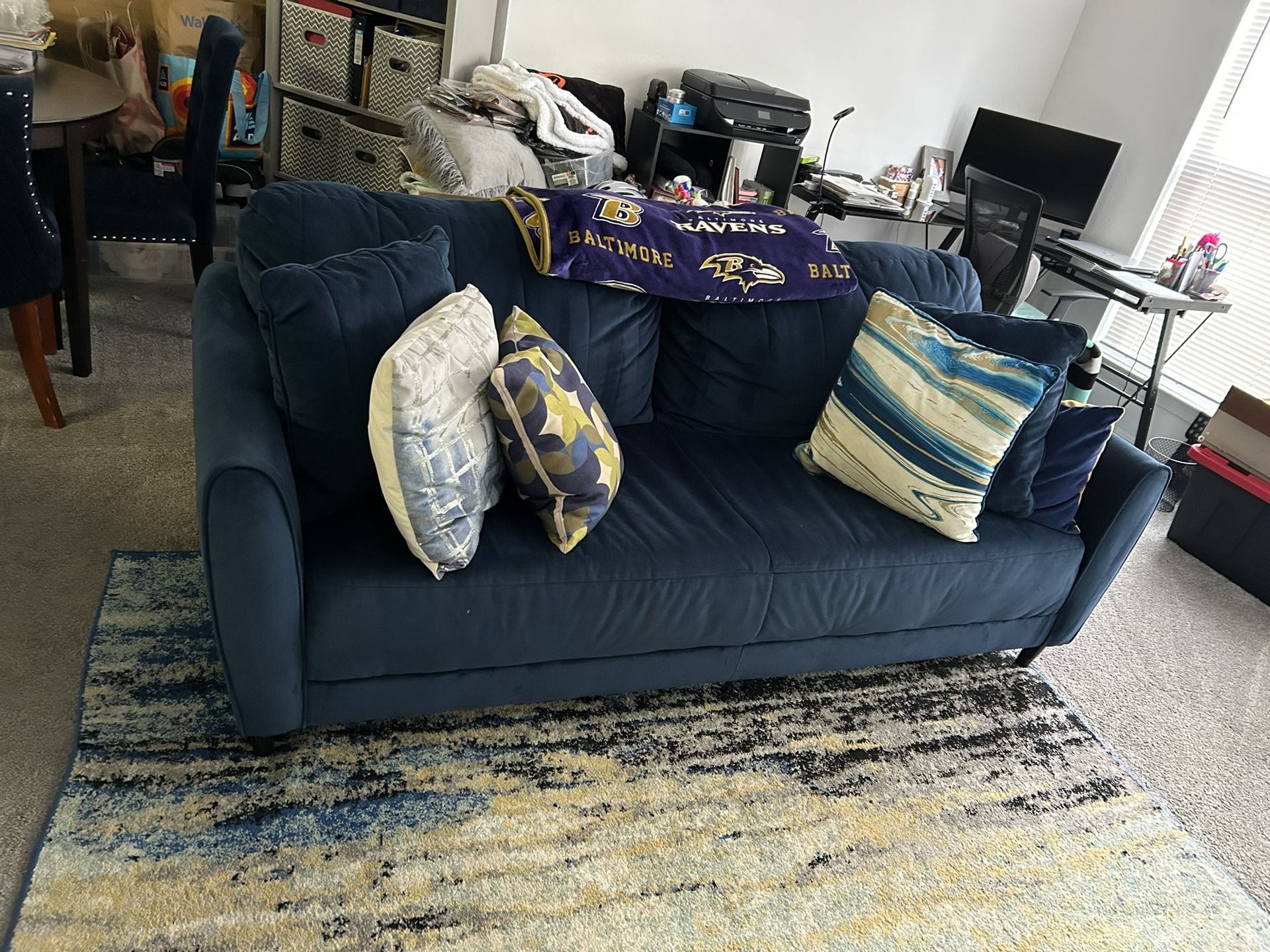 Blue Velvet Couch