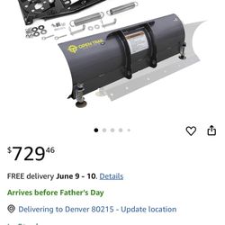 UTV Snowplow System - 60" Straight Blade & Mount/Push Tube Kit - Compatible/Replacement for Honda SXS700 Pioneer 700 (2014- 2018) - Black Steel Classi