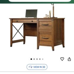 Wood Office Desk With File Cabinet 