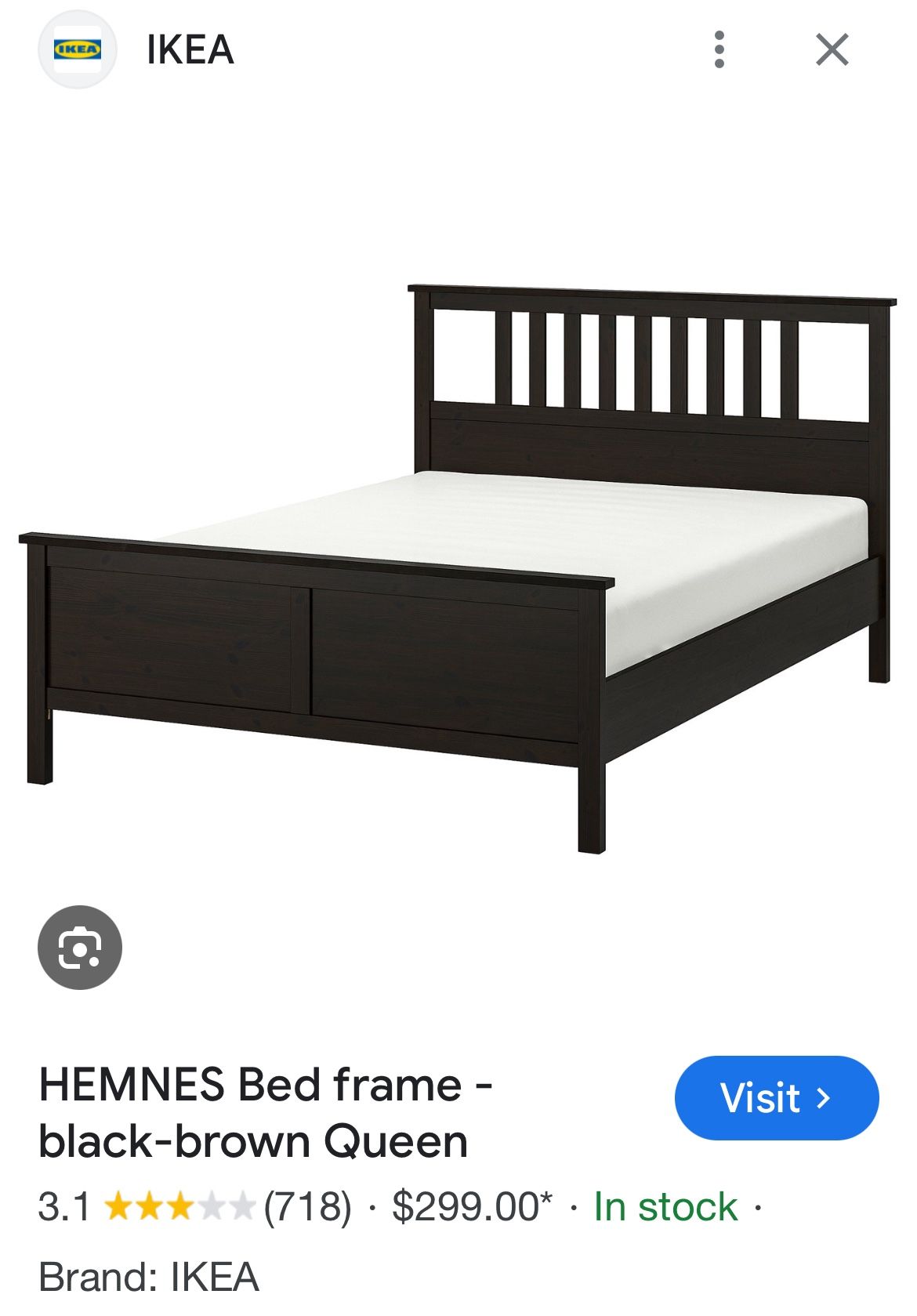 IKEA Hemnes Queen Bed Frame (black)