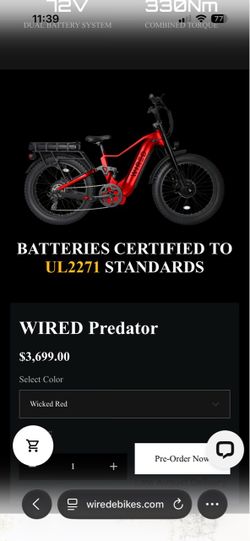 Wired dual motor 72v E Bike brand new