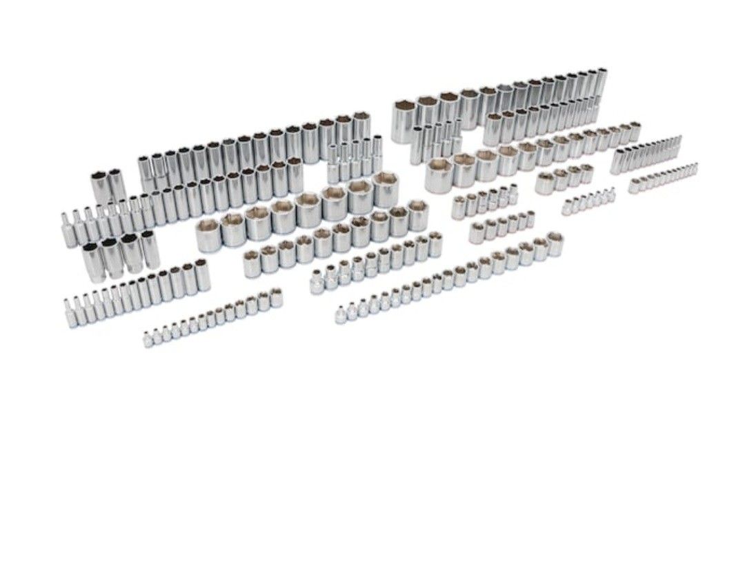 211 pc 6-pt Kobalt 1/4, 3/8, 1/2 SAE & Metric Shallow/Deep Socket Set