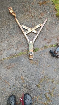 Trailer Hitch With Three Different Size Balls Pintle Hook Trailer Hitch And Tow Vehicle Tow Bar