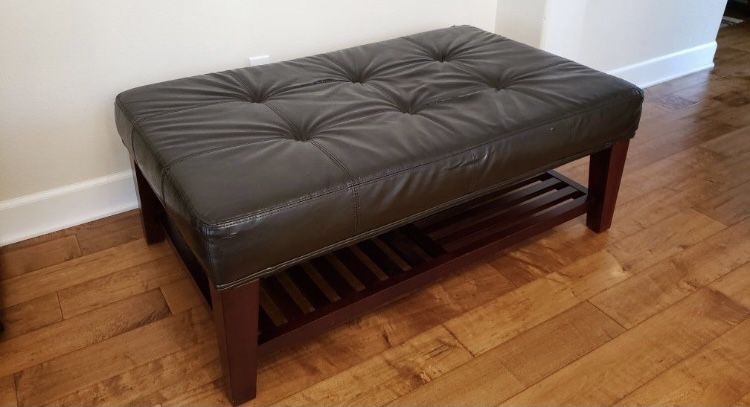 Quality leather ottoman