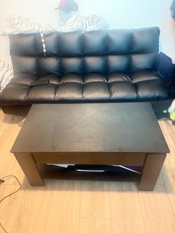 Leather adjustable sofa
