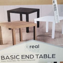 Brand New 2 Beautiful Real Wood End Tables In Box.  Never Open Still Sealed.