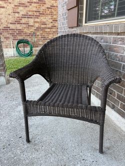 Dark Brown Wicker Outdoor Chair