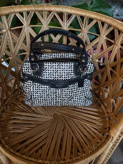 Vintage black and white coach purse