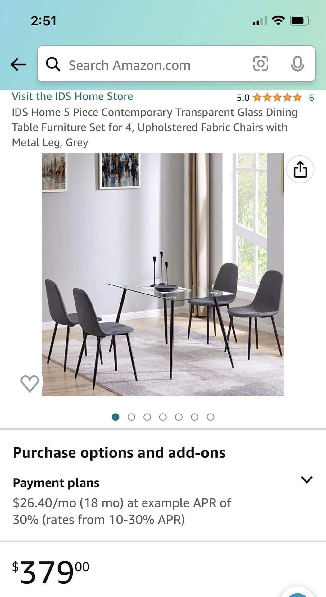 Contemporary Glass Dining Table Set For 4